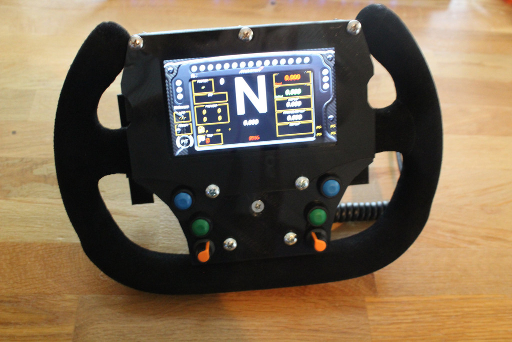 Button box with LCD and paddle shifters for MOMO 27c wheel