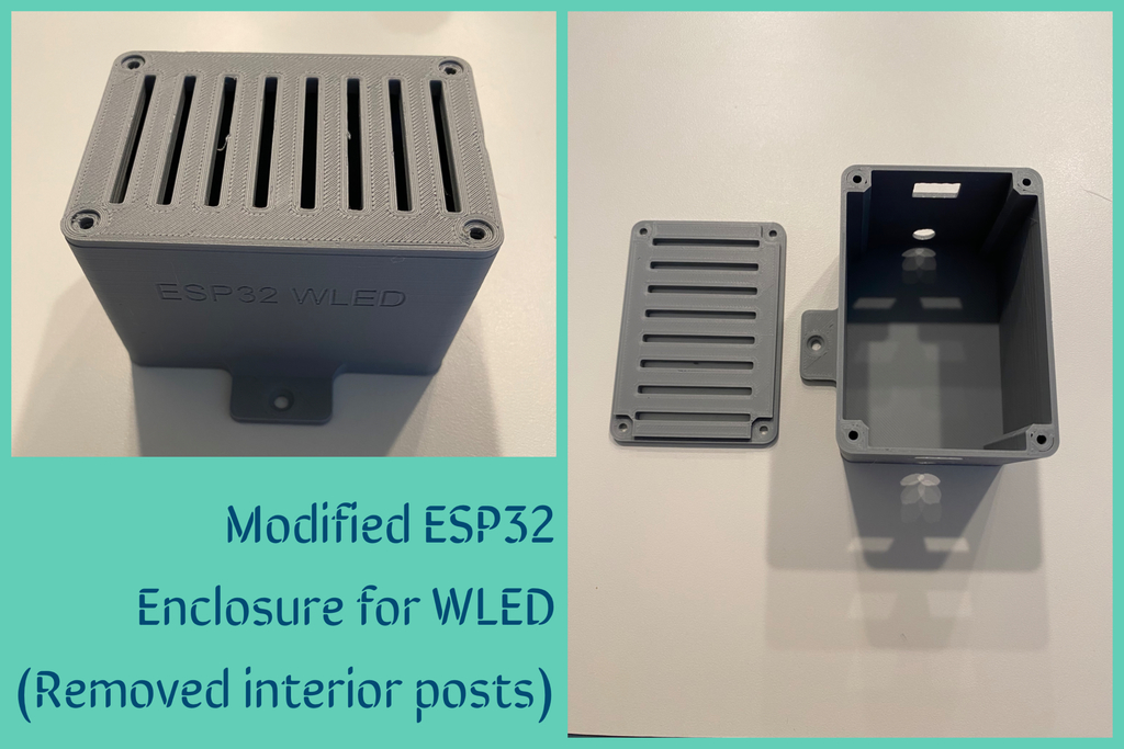 Modified ESP32 Enclosure for WLED (Removed interior posts)
