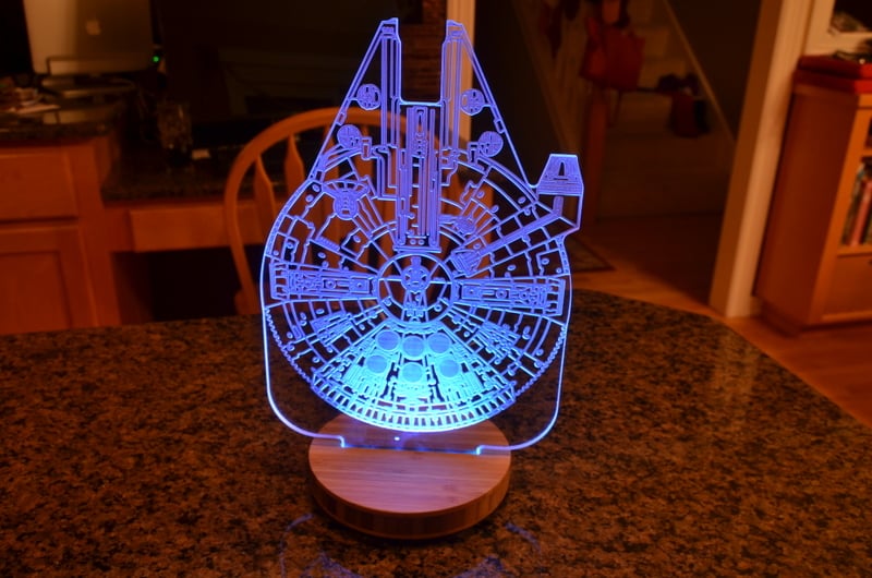 LED Acrylic Sign Base and Sign Insert Template (7" Version - Parametric)