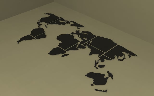 World map wall decor