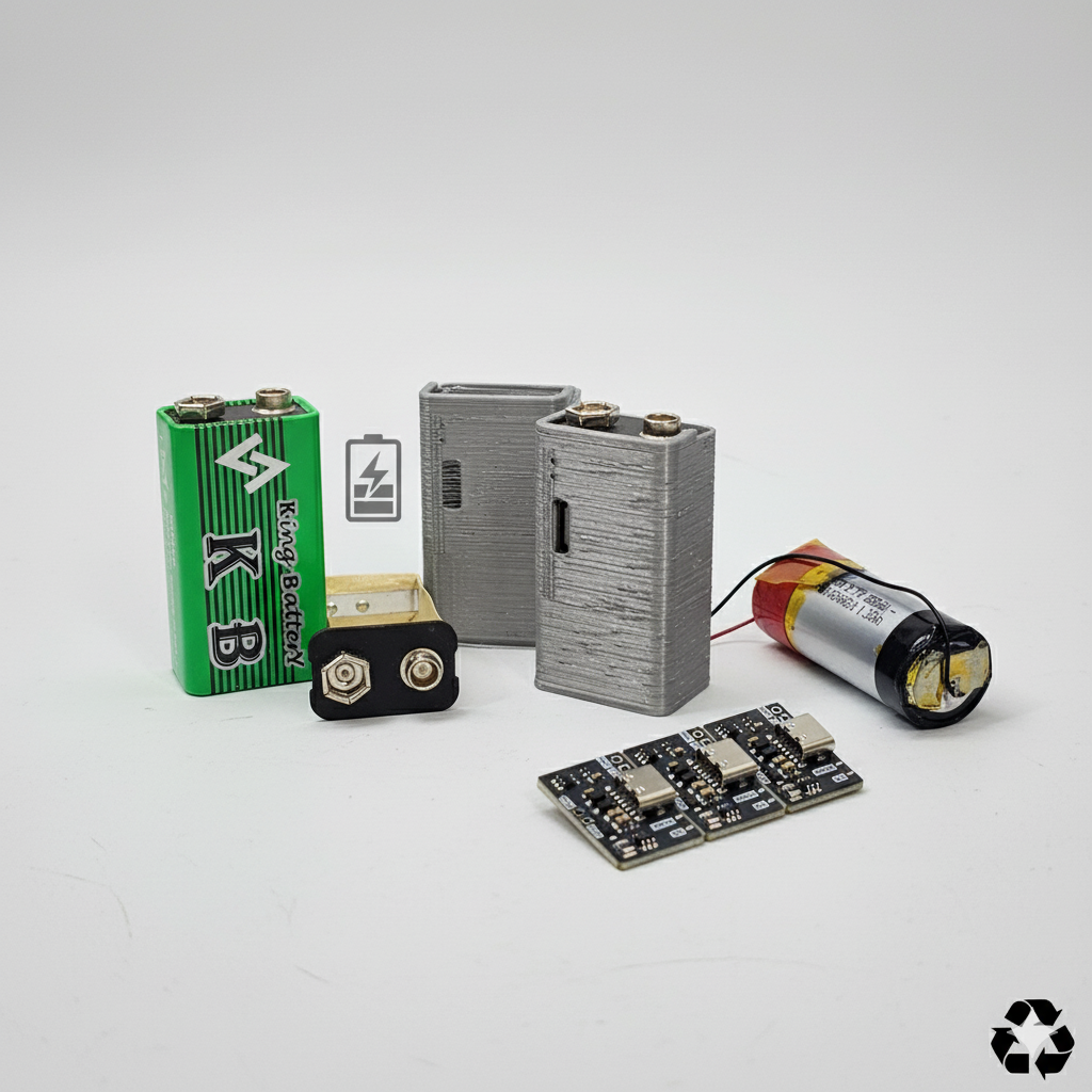 Rechargeable 9V Battery Case (type-c) for XL-Mul9V