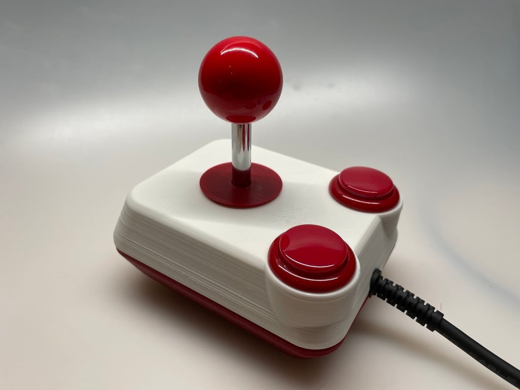 Competition Pro C64 Joystick with flange and strain relief
