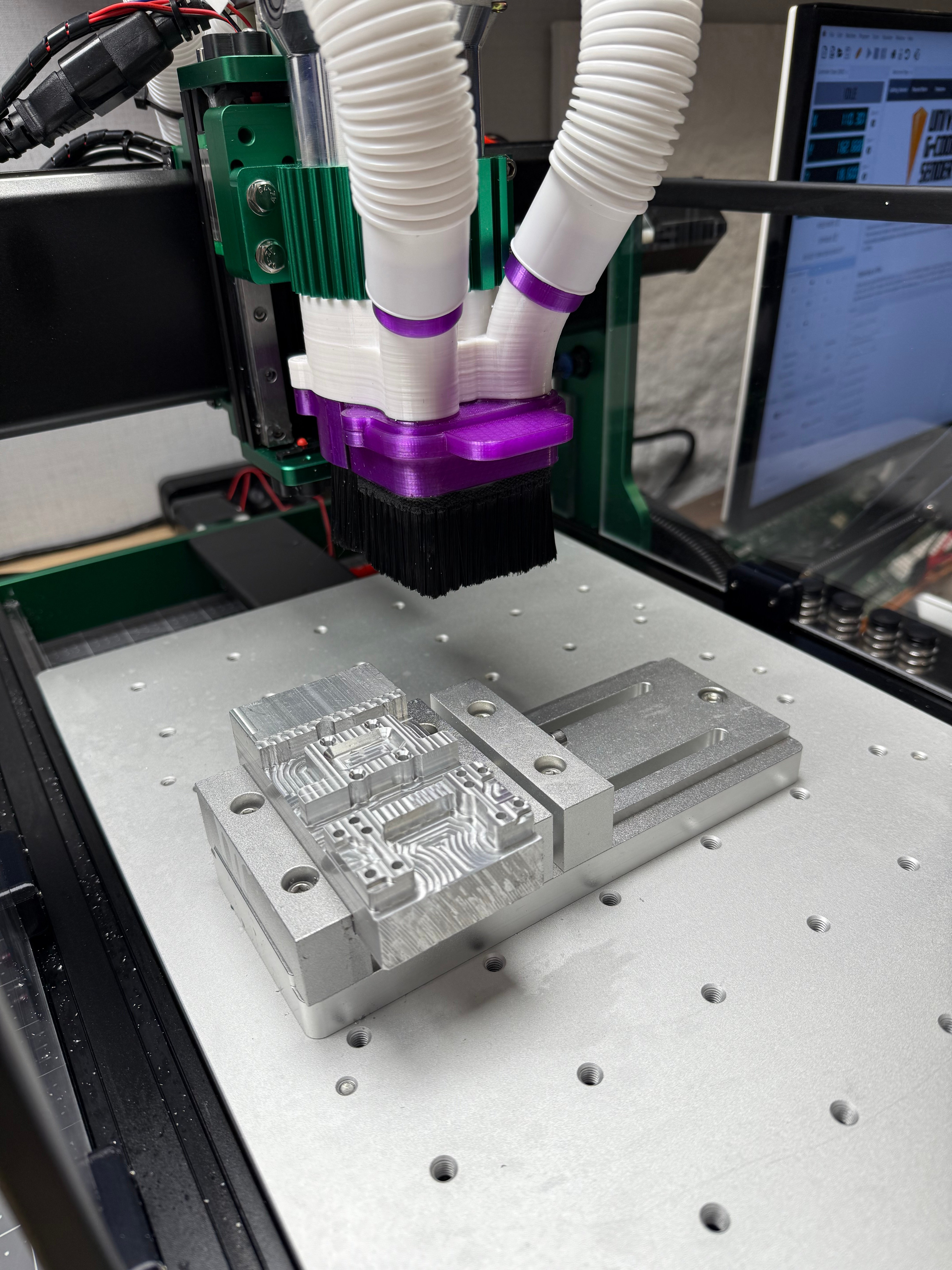 65mm 800w desktop CNC spindle (AnoleX 3030 Evo Max, etc...) vacuum dust shoe and ring light