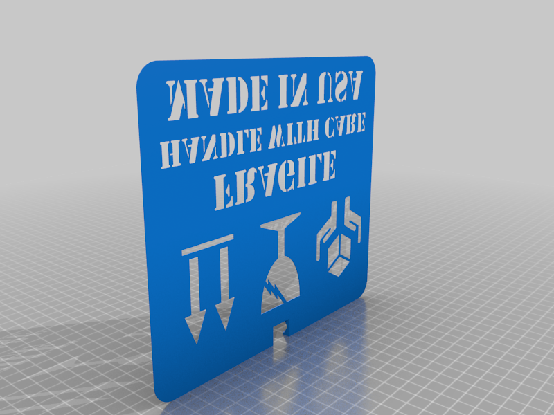Stencil - FRAGILE, HANDLE WITH CARE, MADE IN USA