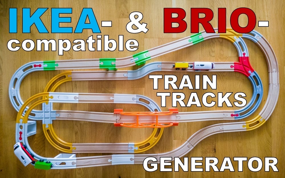 IKEA- & BRIO- & others- compatible train tracks generator
