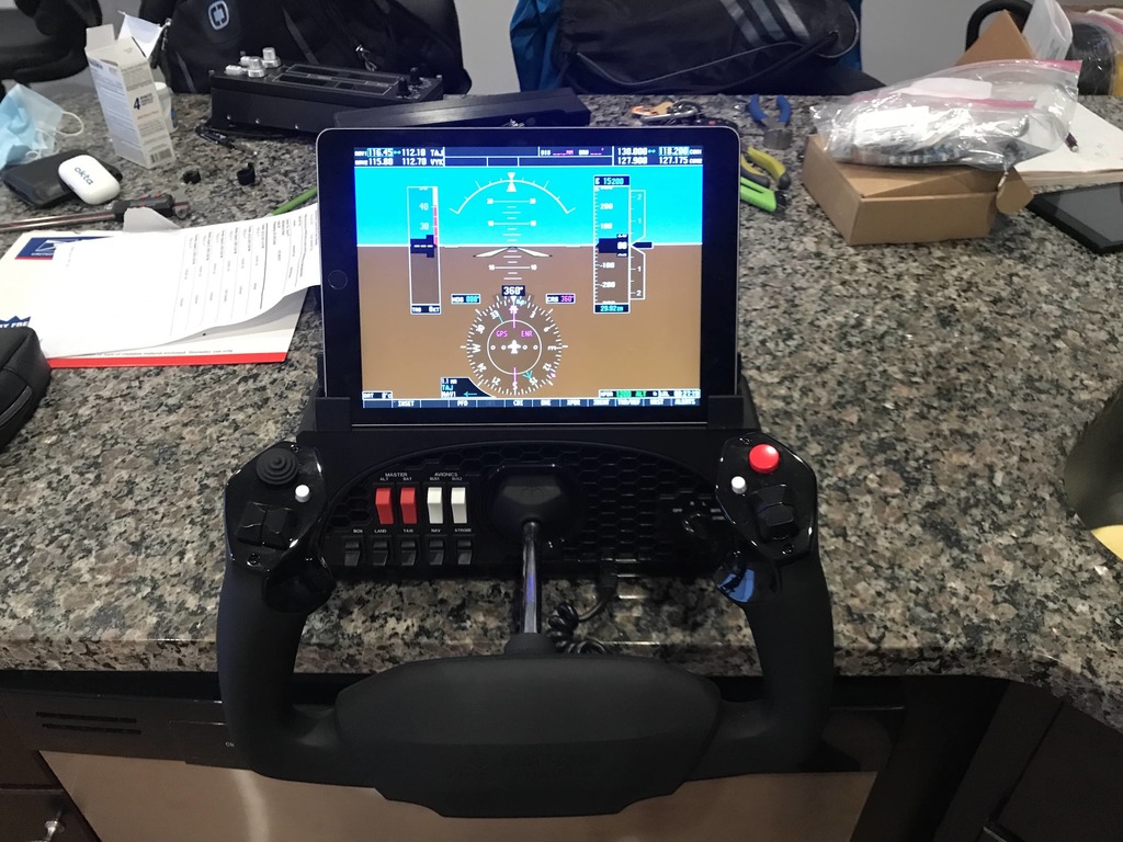Honeycomb Alpha Yoke Flight Simulator iPad mount (High Mount)