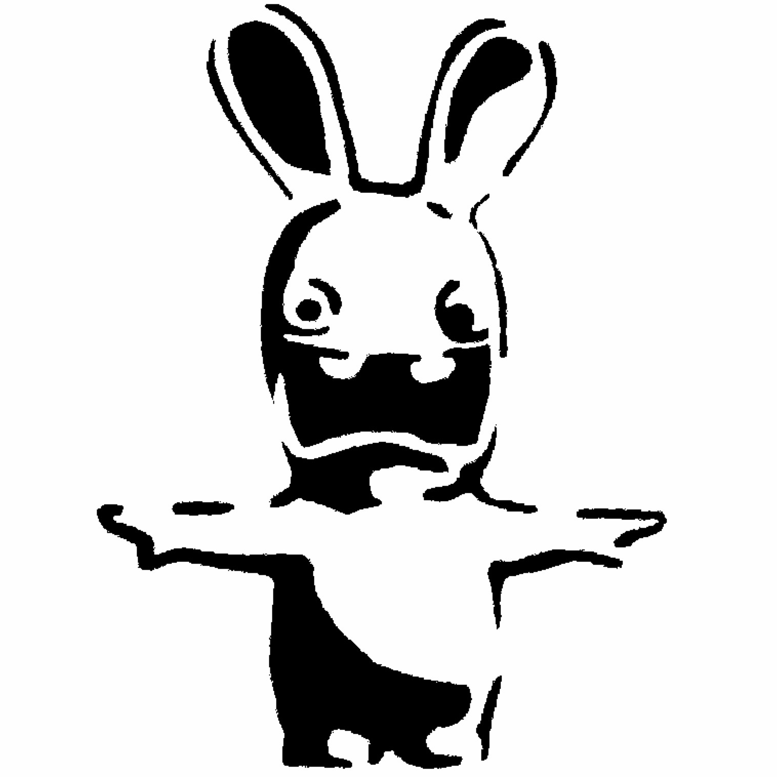 Raving Rabbid stencil