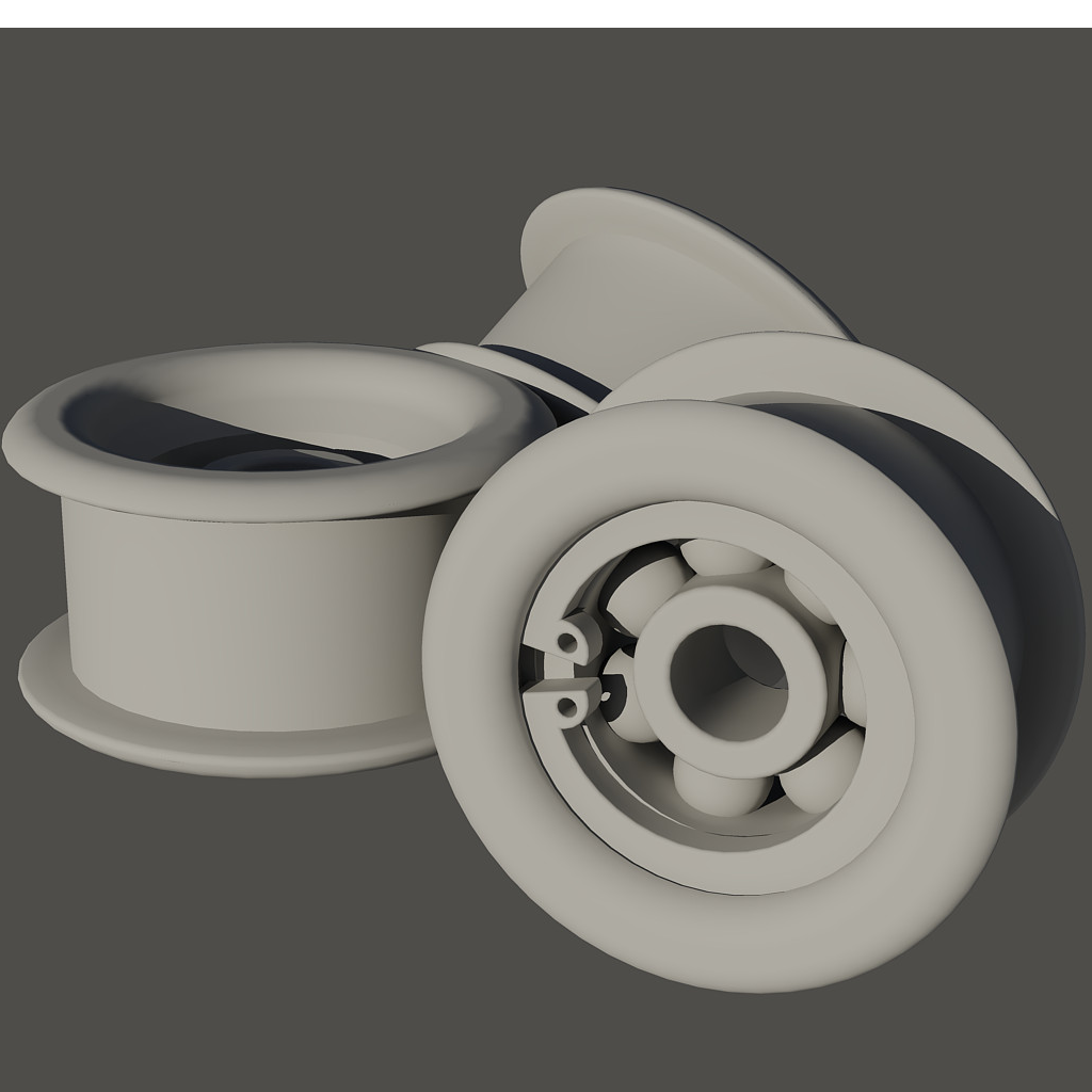 Tiny Pulley GT2 - 623zz bearing - seger ring