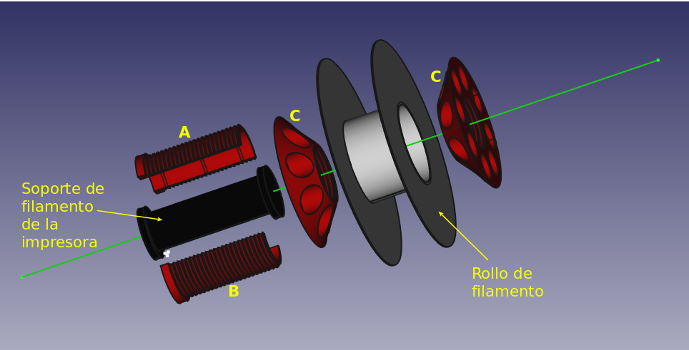 Filament axis - Eje para filamento Ender 3-pro