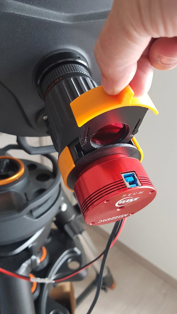 Adaptateur réducteur Celestron f6.3 / caméras ZWO ASI  avec porte-filtre