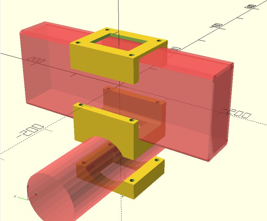 Parametric tube mounting blocks