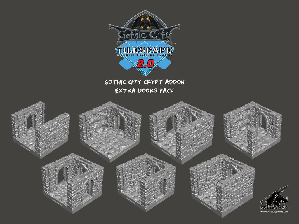 Tilescape™ GOTHIC CITY Crypt Addon Extra Doors Pack
