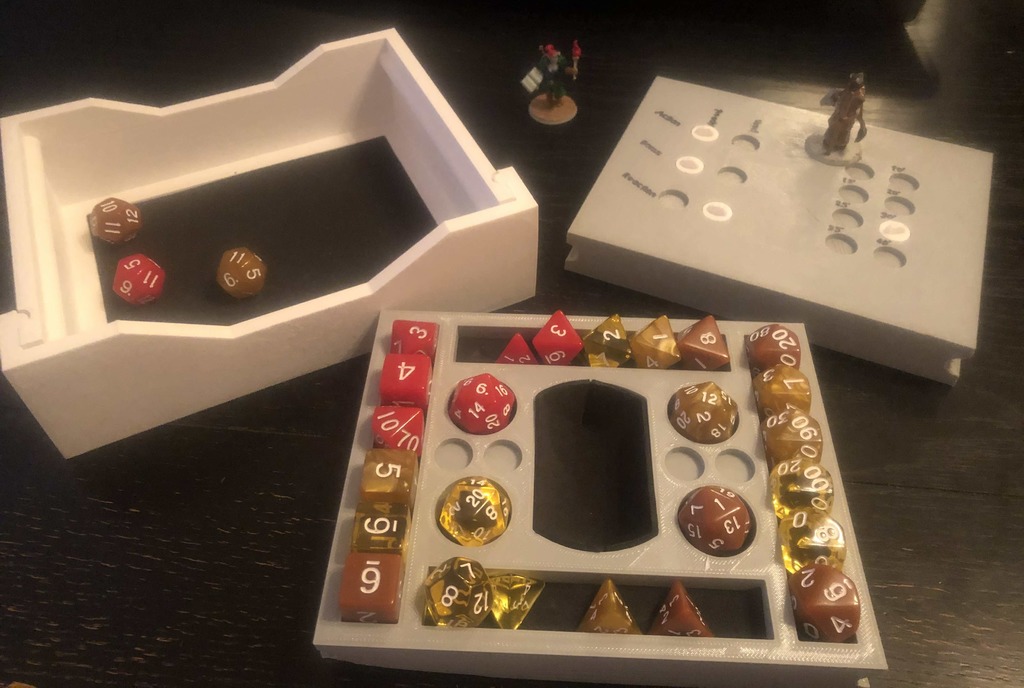 Dice Tray and Holder with Action Tracker