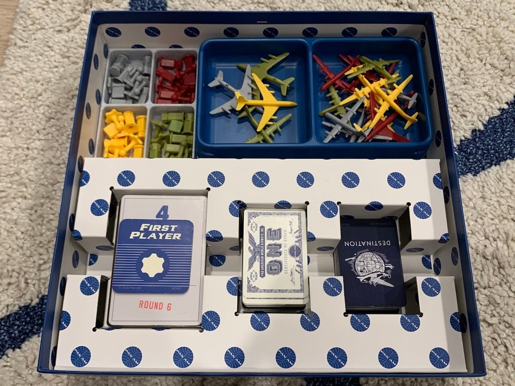 Pan Am Board Game Trays Insert and First Player Standee