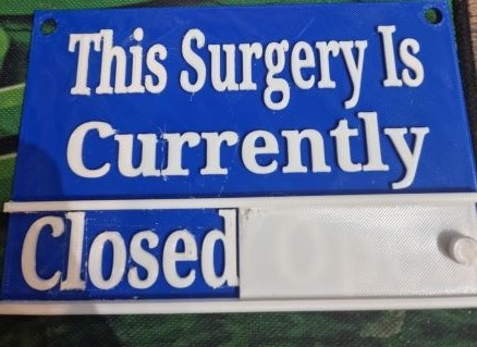 Closed Sign For Surgery Or Business