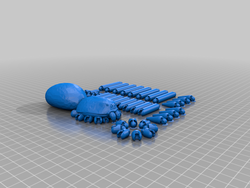 Articulated Tarantula (Slicer fixed) Remixed to fit whole spider on print bed at once