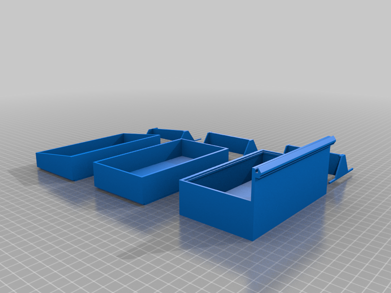 2 tier V slot bin for 3D printer frame with upper bin options and dividers
