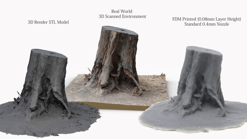 3D Scanned Tree Stump for Tabletop Scatter Terrain