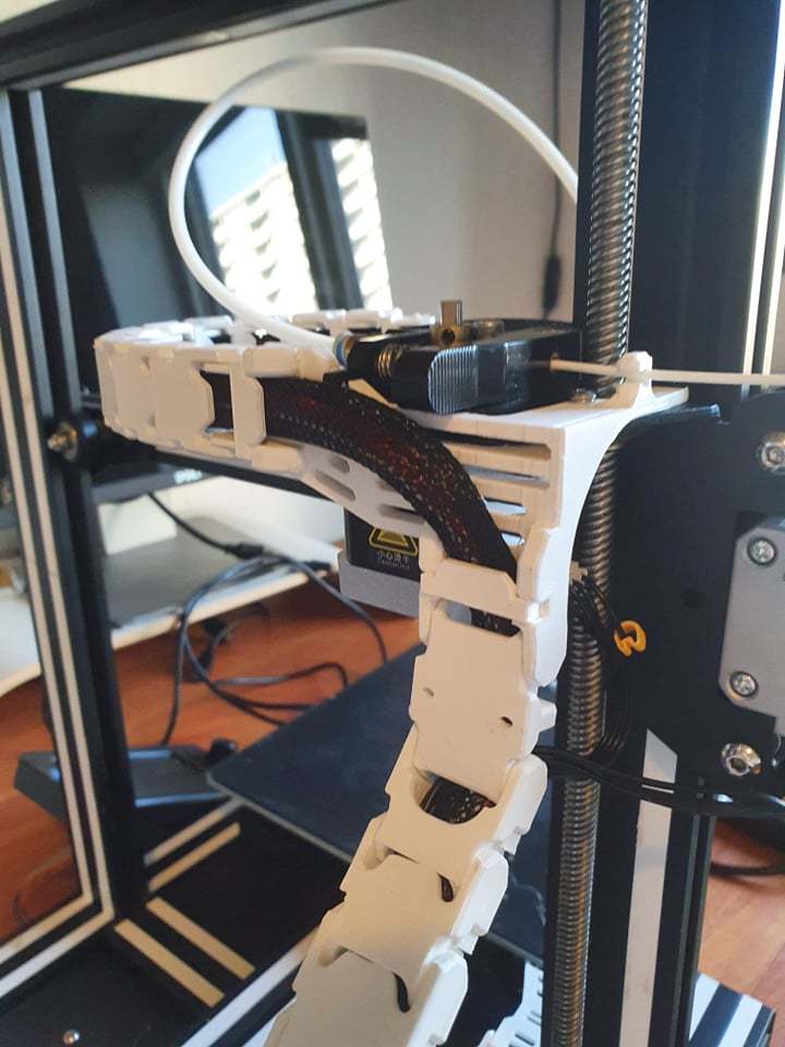 Ender 3 (V2) cable chain set - slim x-axis and extruder mount