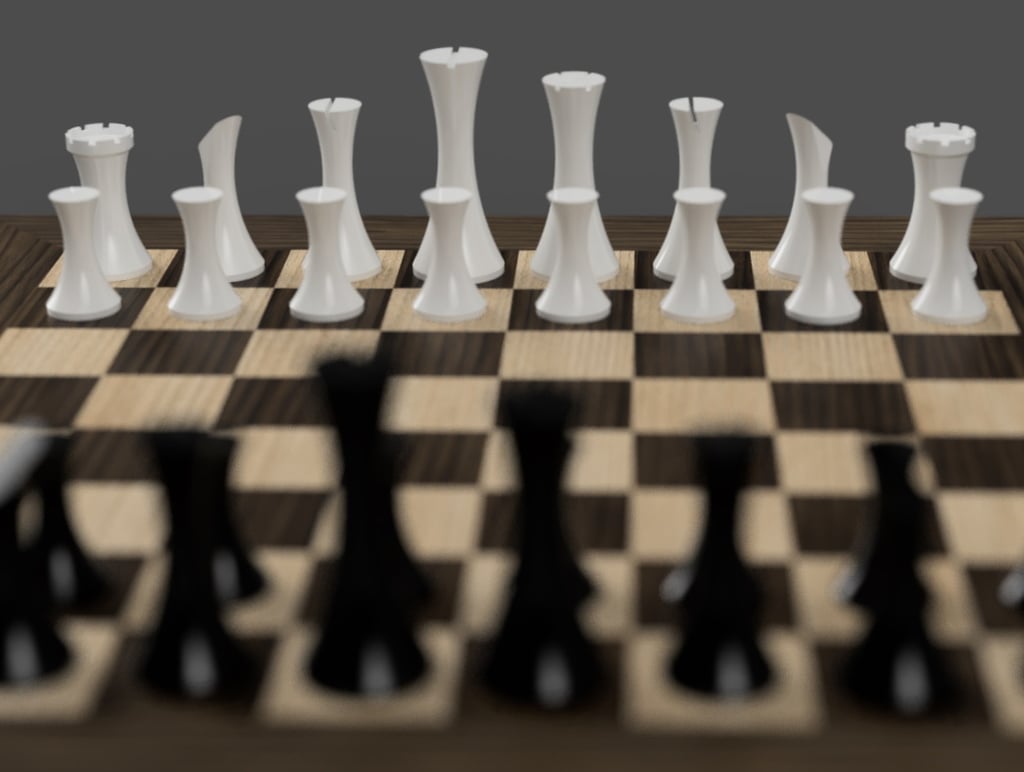 Minimalist contemporary chess set v2