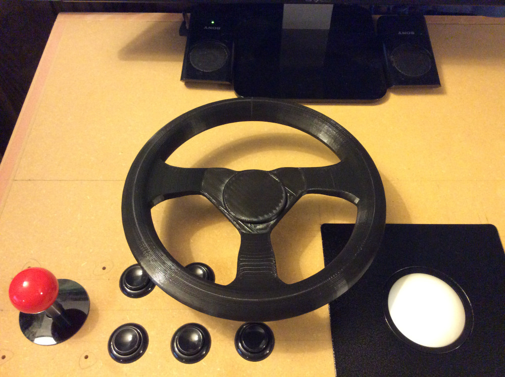 Out Run style steering wheel for arcade spinner