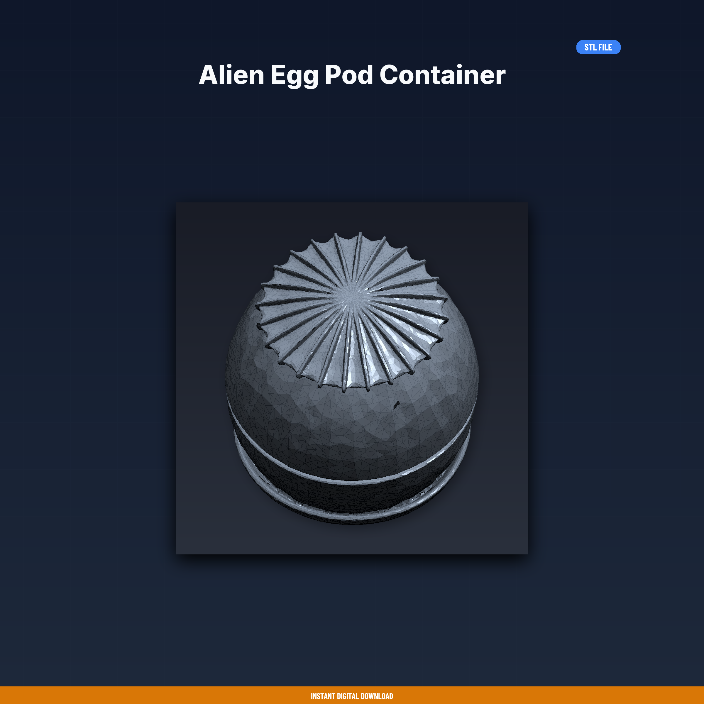 Alien Egg Pod Container STL File for 3D Printing, Cyberpunk Scifi Digital Download