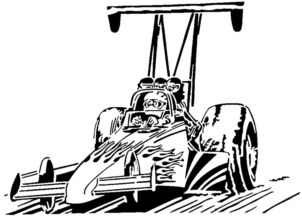 Drag Race Car stencil