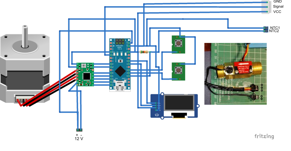 K40 Arduino Control Bed, Flow, Temperature