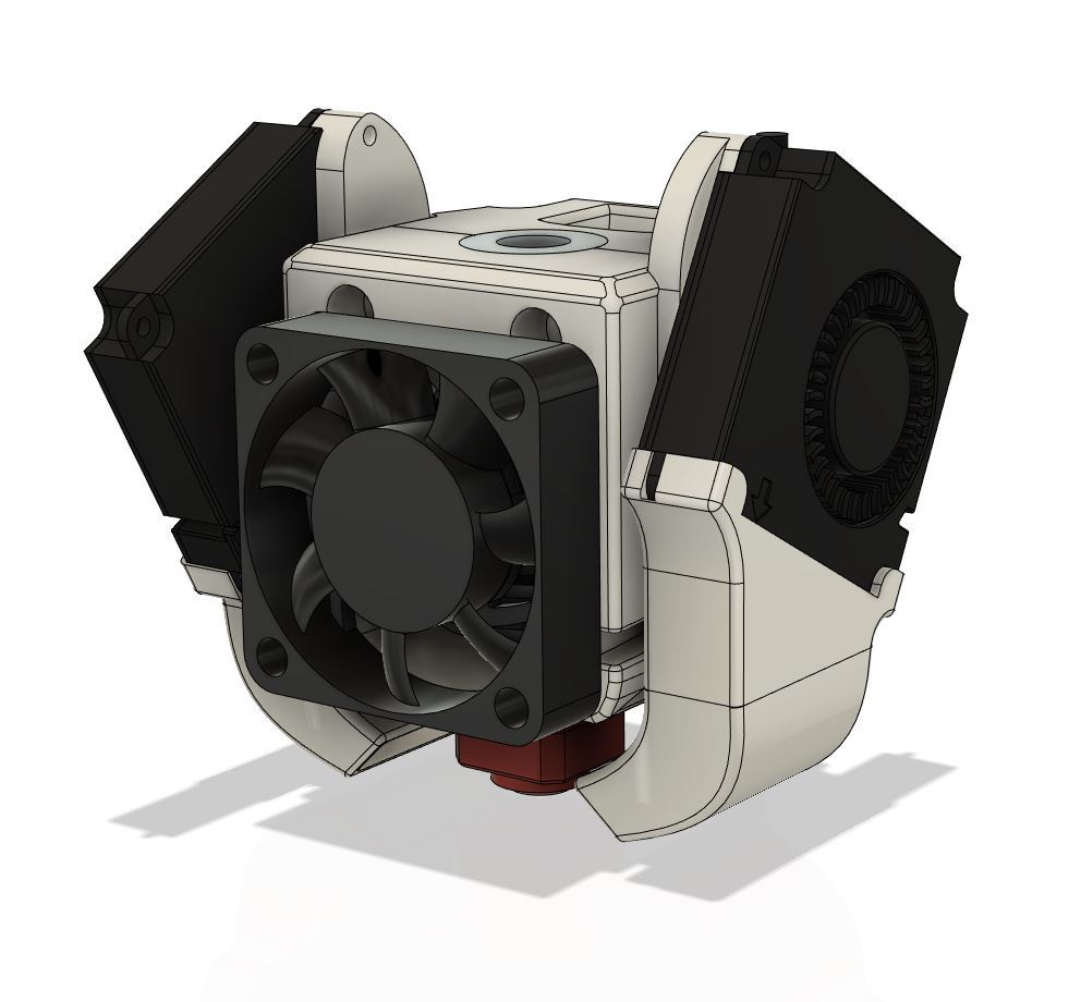 "Ugly duckling" V6 print head with dual 4010 radial fans and 4010 axial fan for NoName