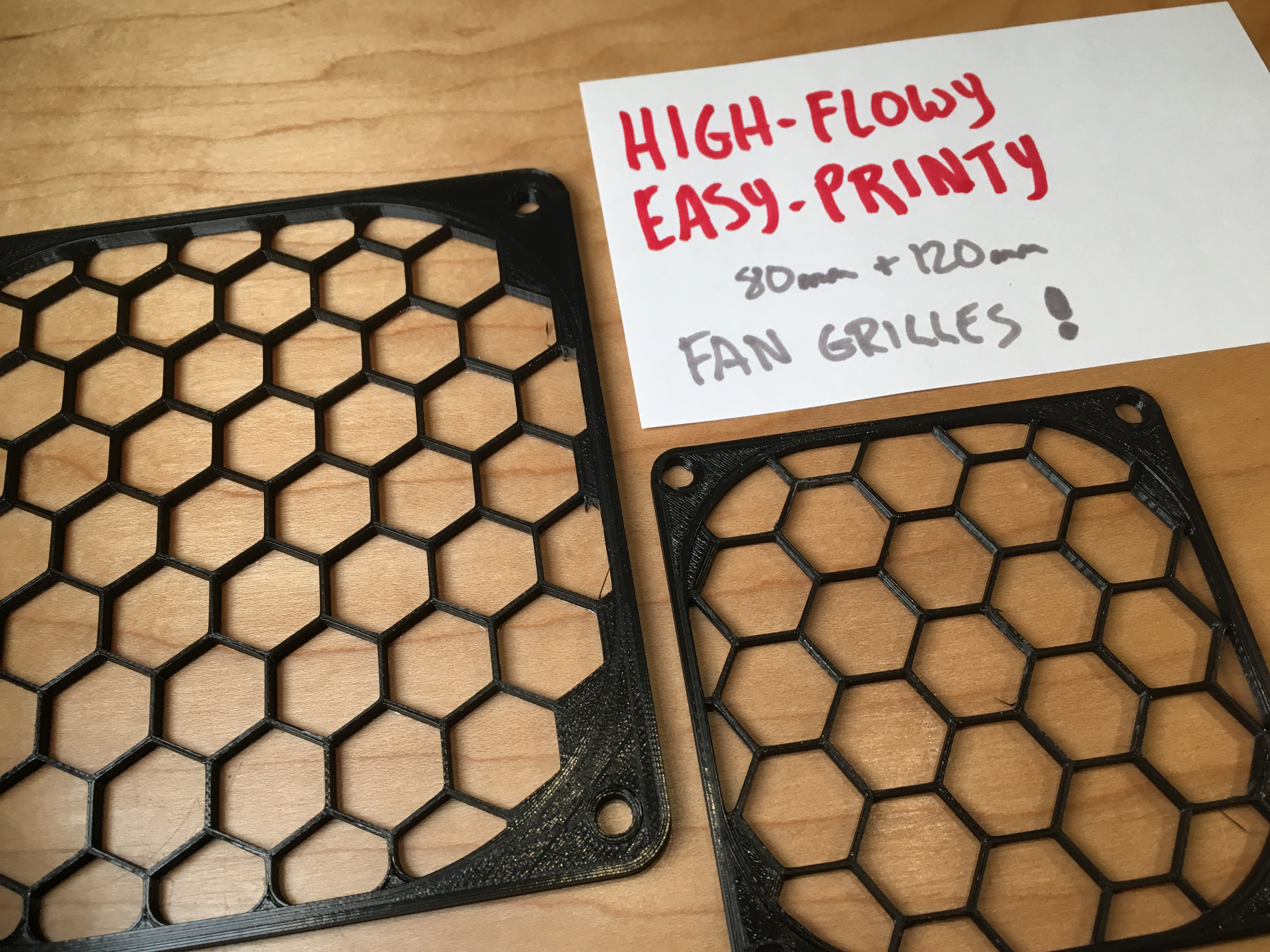 High Flowy, Easy-Printy 80mm & 120mm Fan Grilles