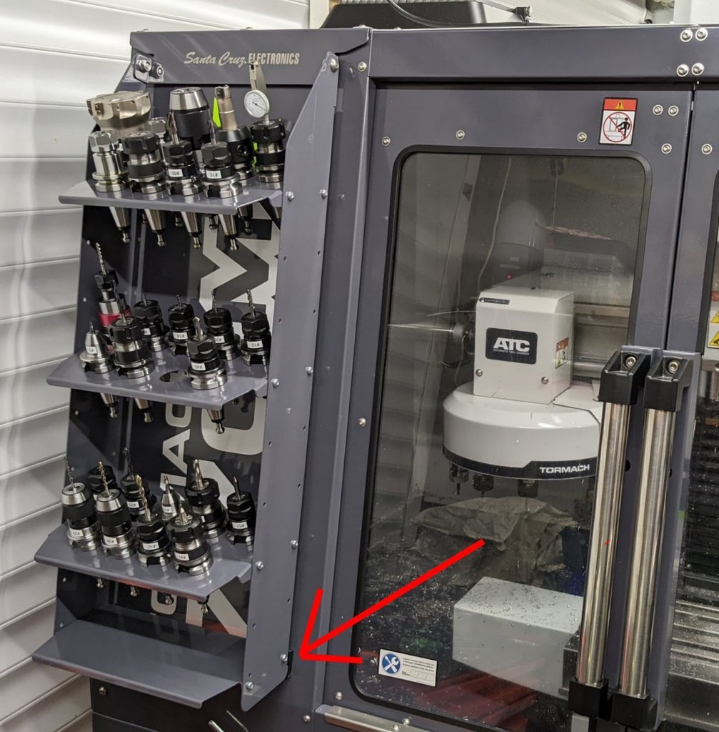 Anti Rub feet for Santa Cruz Electronics BT30 tool holder rack on Tormach CNC mills