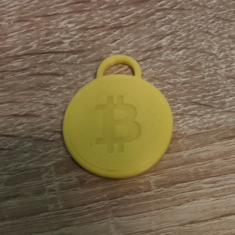 NFC Tag keychain with Bitcoin logo