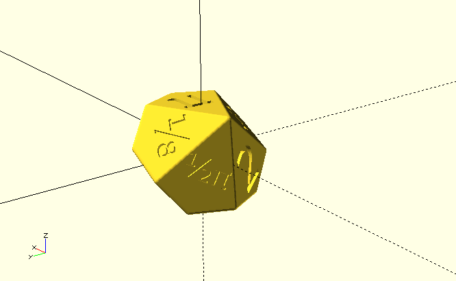Customizable unicode d10 with beveled edge