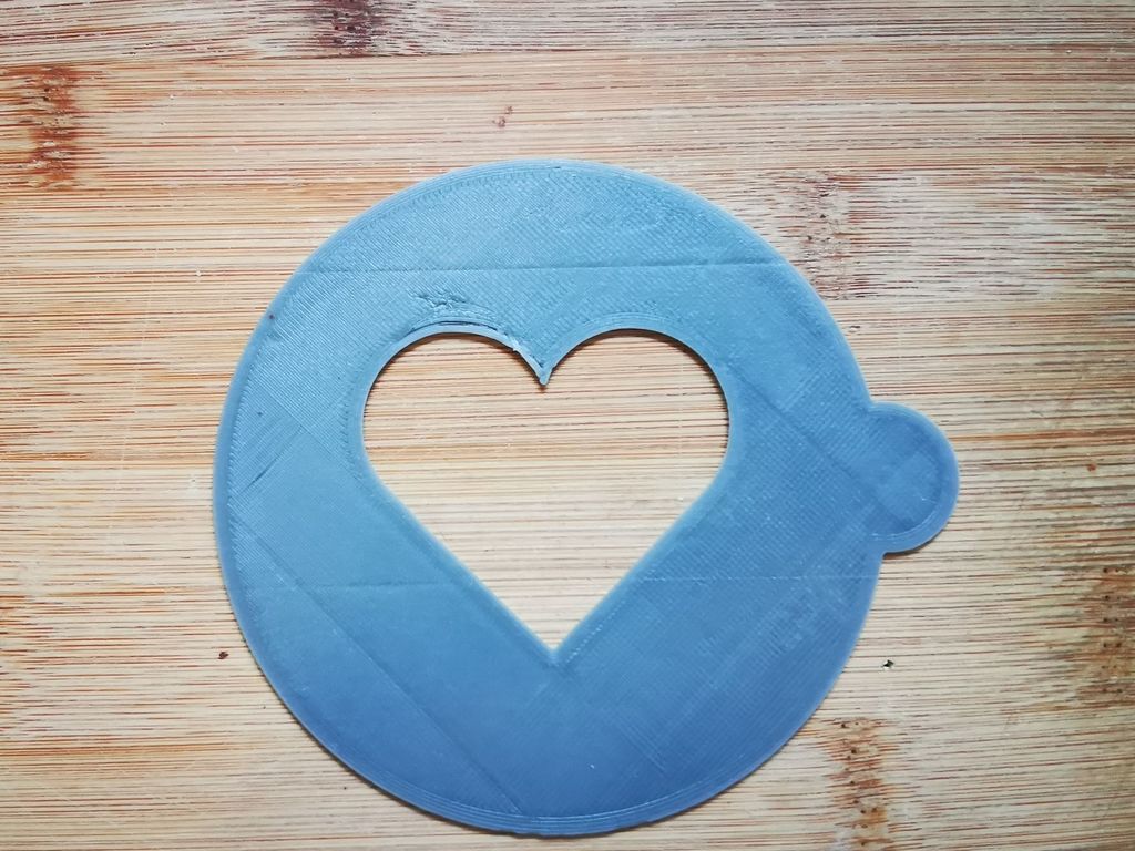 Heart milk foam printing stencil