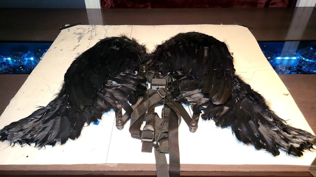 Articulated Dark Angel Feather Wings