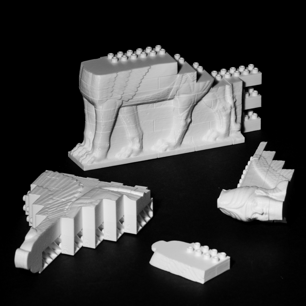 Montini Assyrian Winged Bull Wall Set (Lego Compatible)