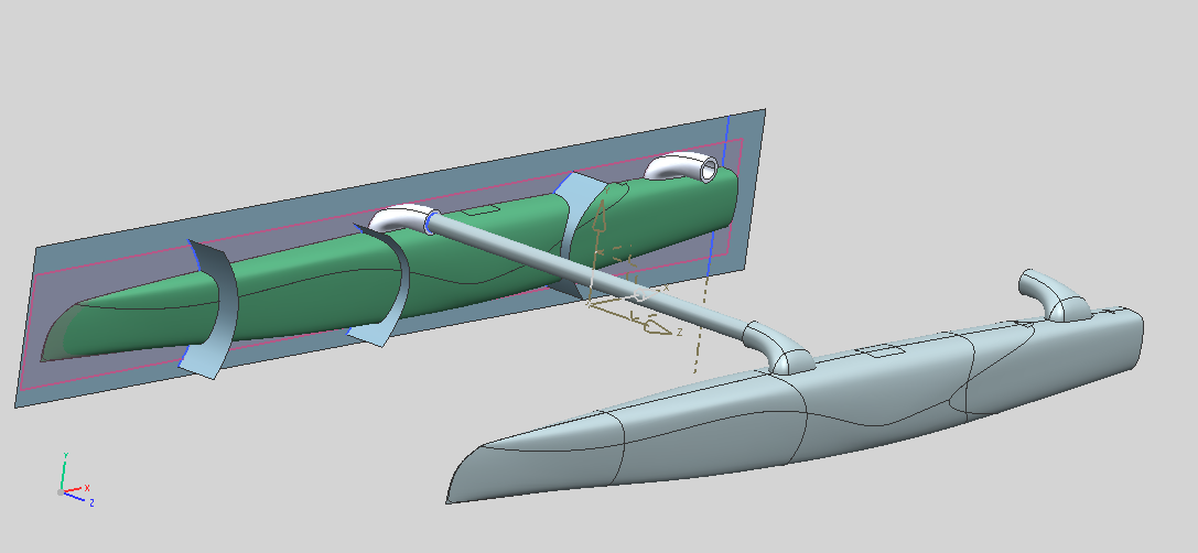 RC catamaran sailboat