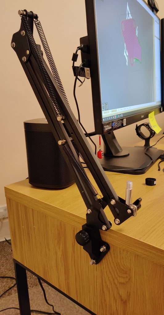 Boom arm adapter for MICKE Ikea desk