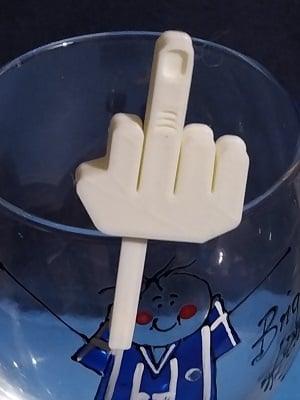 'Hands off!!' Middle Finger Wine Glass Charm