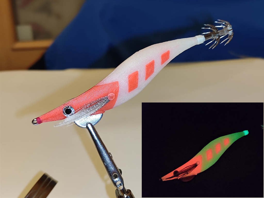 3D Printed Squid Jig # RedHead