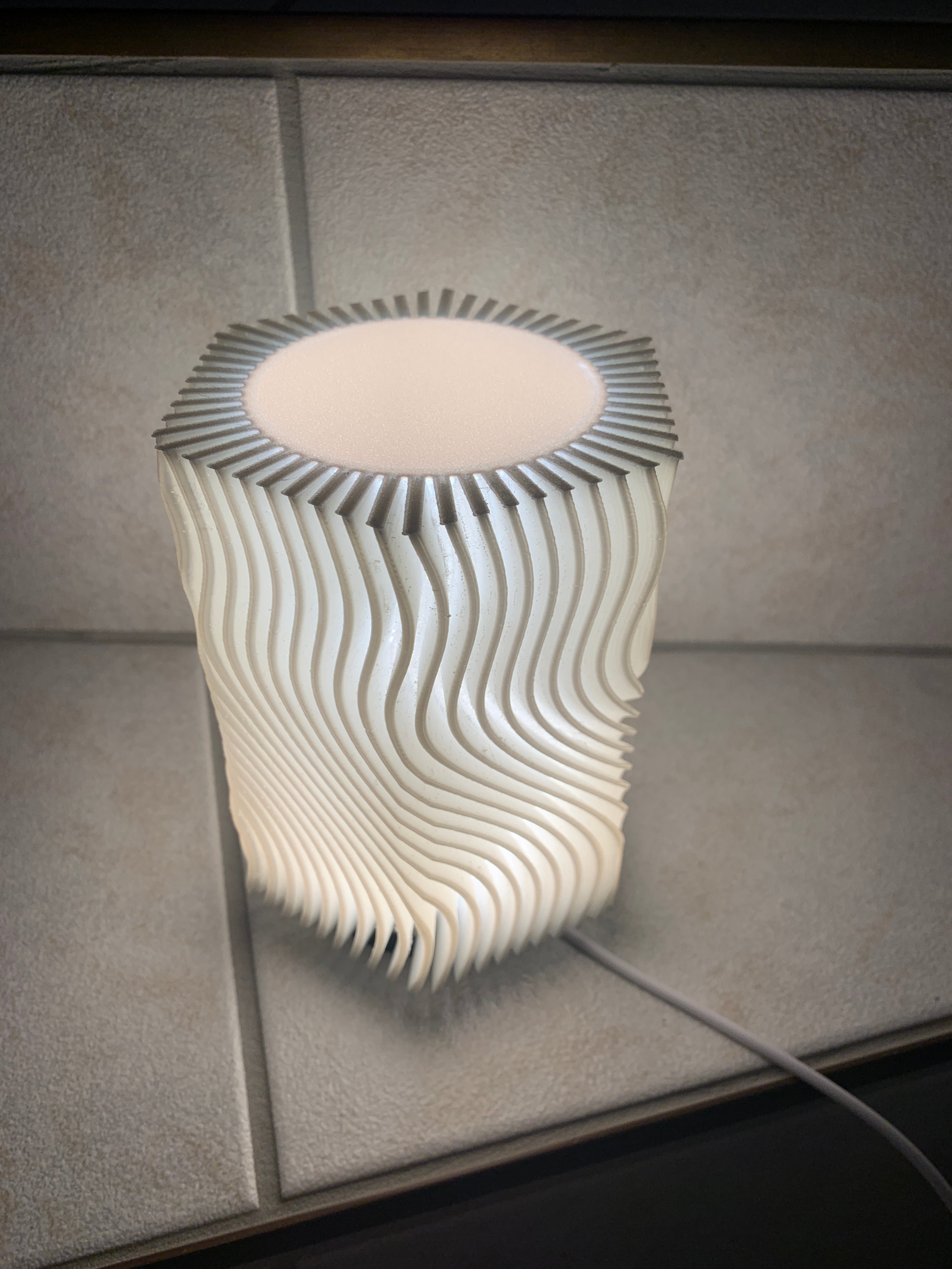 Ribbed Hexagon Lamp Bambu Led Kit001