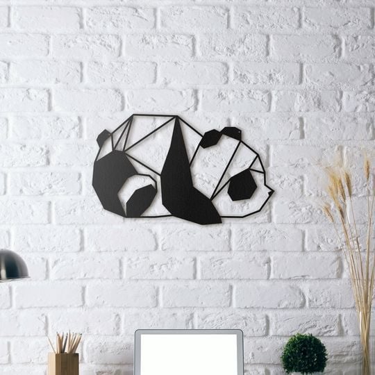Panda Wall Sculpture 2D