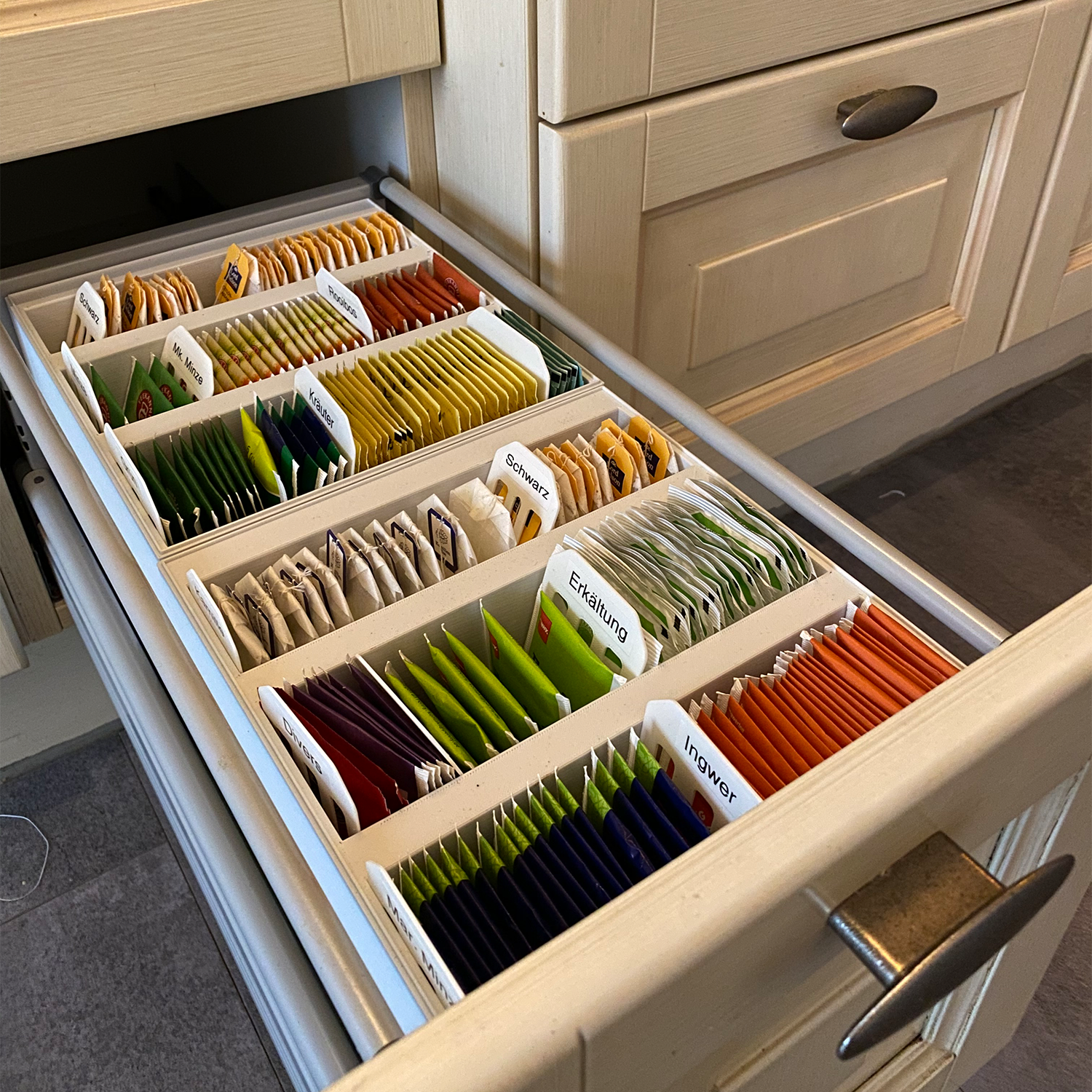 Stackable Tea Organizer With Seperators