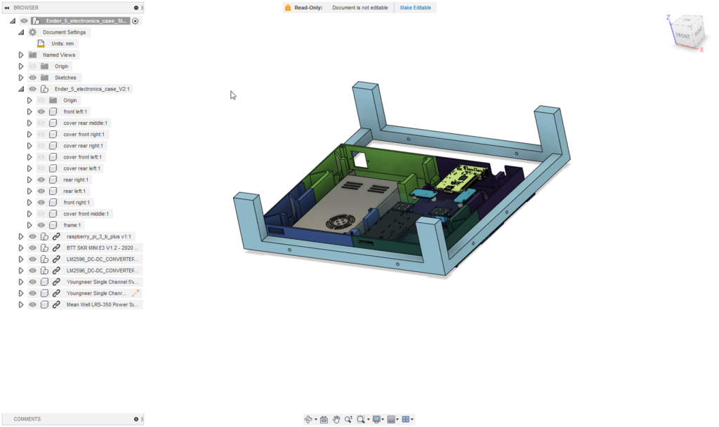 Ender 5 Electronics Case - SKR Mini e3 / Relays / Buck Converters / RaspberryPi Mod