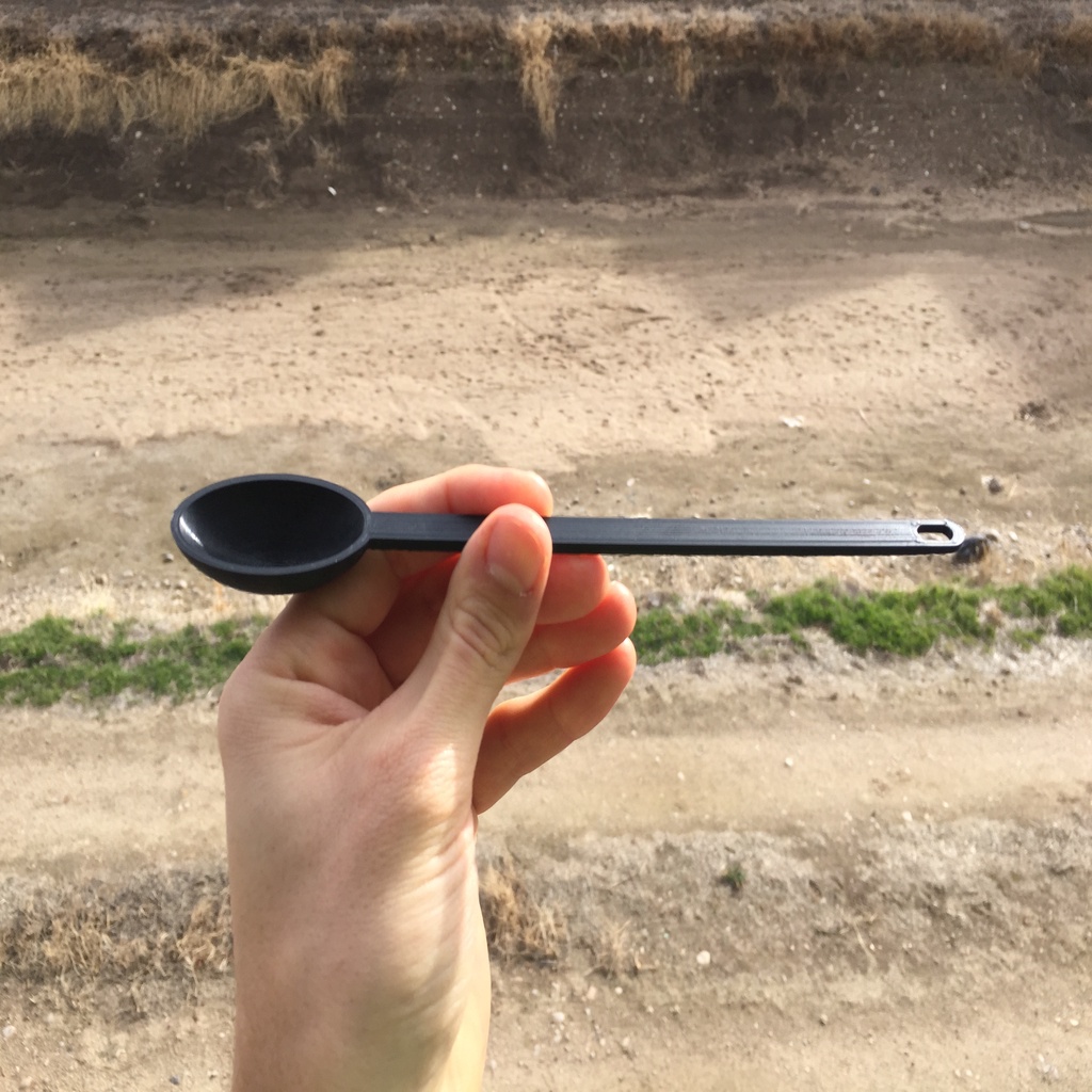 Ultralight Long Handle Backpacking Spoon with hole for carabiner