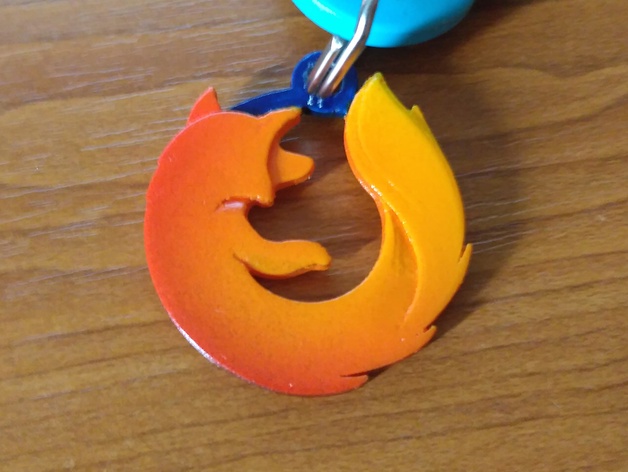 Firefox Logo Keychain By Cbyt Thingiverse - rounded roblox logo keychain by talituli thingiverse
