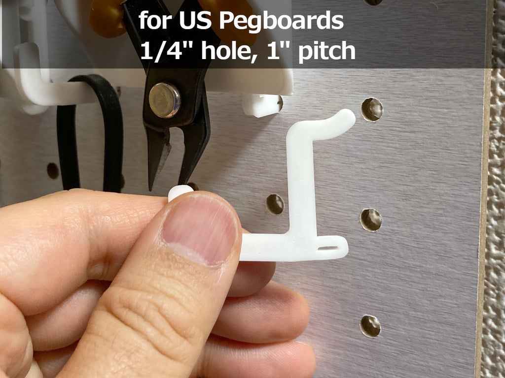 US Pegboard Hooks ( 1/4" hole, 1" pitch )