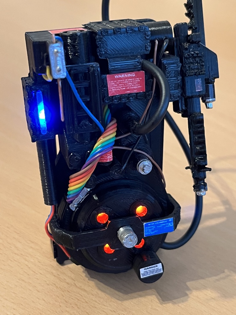 Mini Ghostbusters Proton Pack (remixed) 1:6 with holes for tubes and for led lights
