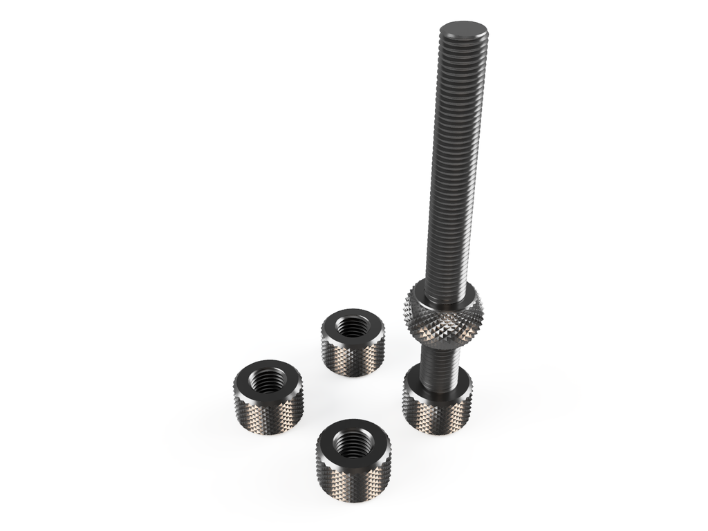 Extra Long Knurling Bolt and Nuts (150mm Version)