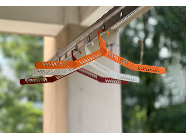 3D printed foldable cloth hanger